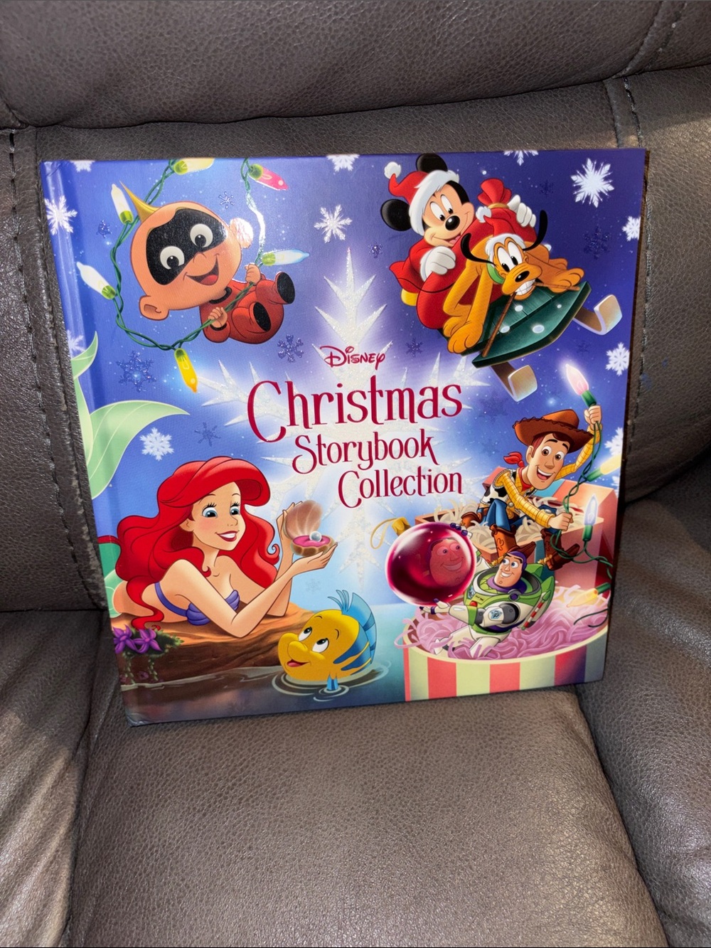 Disney Christmas Storybook Collection - Blue Cover with Red and Yellow Accents